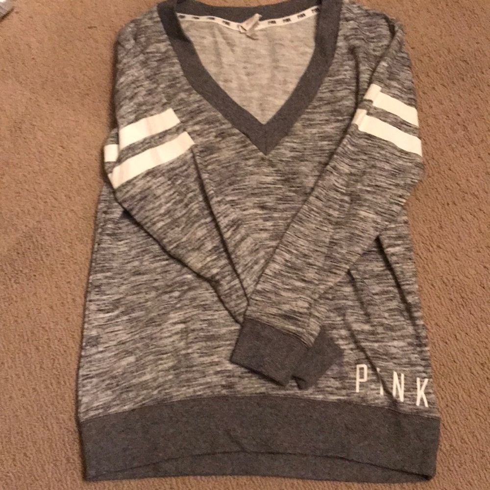 PINK V Neck Sweatshirt